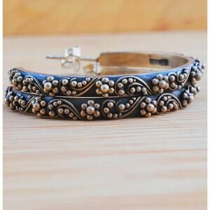 Sterling Silver Hoop Earrings 925 Indonesia  1.25in